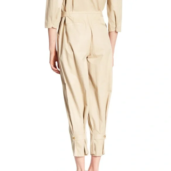FRAME cropped zip cotton twill jumpsuit boilersuit - Picture 4 of 4